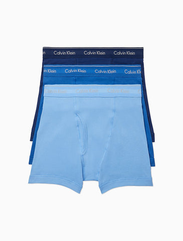 Cotton Classic Fit 3-Pack Boxer Brief   Medieval Blue Minnow Blue Bay