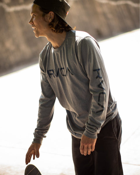 BIG RVCA LONG SLEEVE T-SHIRT BIG RVCA LS - grey noise