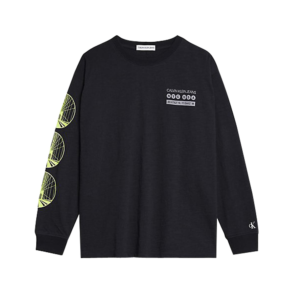 NYC-Inspired Long Sleeve T-Shirt - BLACK