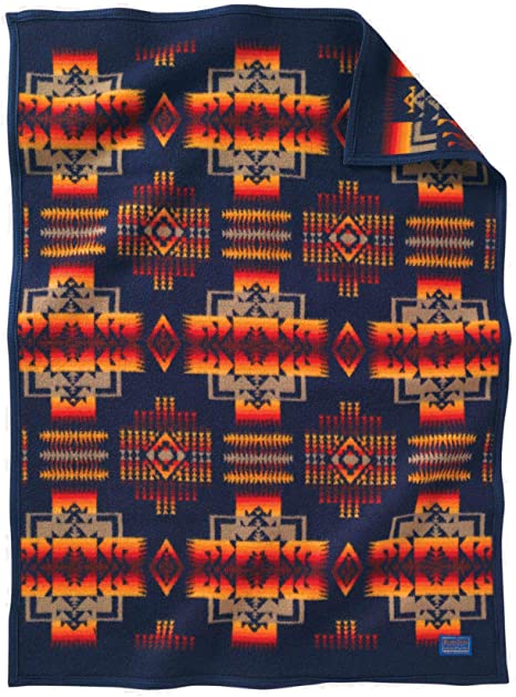 Chief Joseph Crib Blanket Indigo