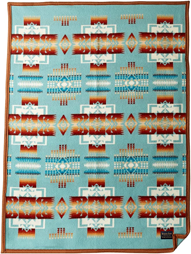 CHIEF JOSEPH CRIB BLANKET Turquoise
