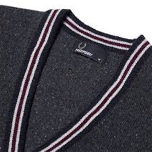 FRED PERRY FLECK KNIT TENNIS CARDIGAN