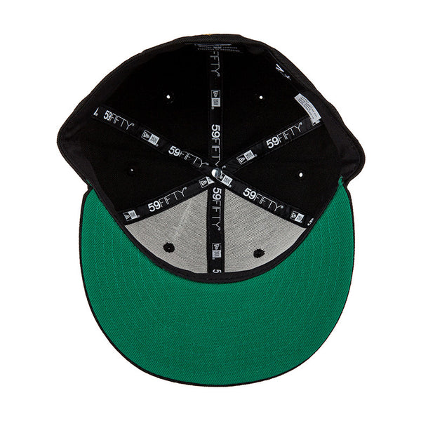 OG Script Black Gold Embroidered Fitted Hat Wool Cap