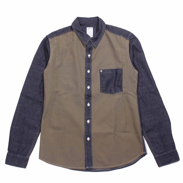 Color Block Denim Cotton Shirt