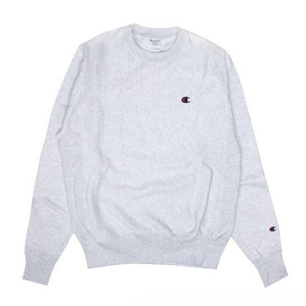 REVERSE WEAVE CREW NECK SILVER GREY