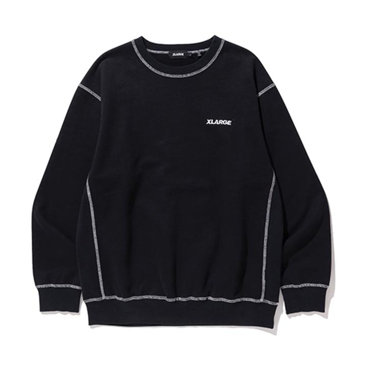 STITCH CREWNECK SWEAT BLACK