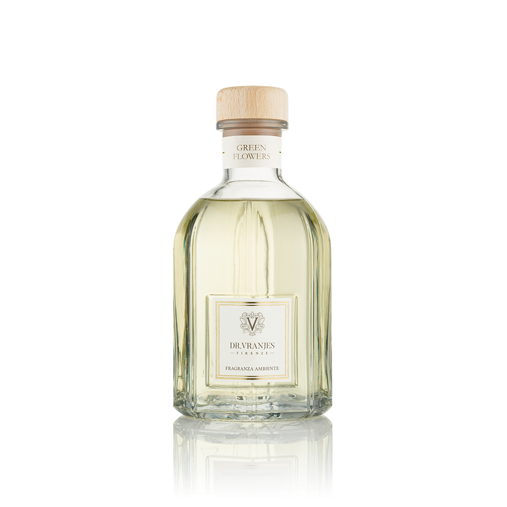 FRV0015C Green Flowers 250 ml Glass Bottle Home Fragrance