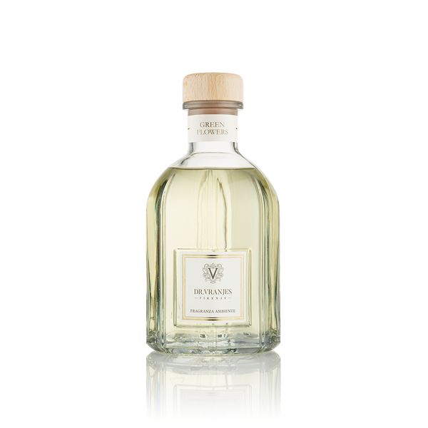 FRV0015C Green Flowers 250 ml Glass Bottle Home Fragrance