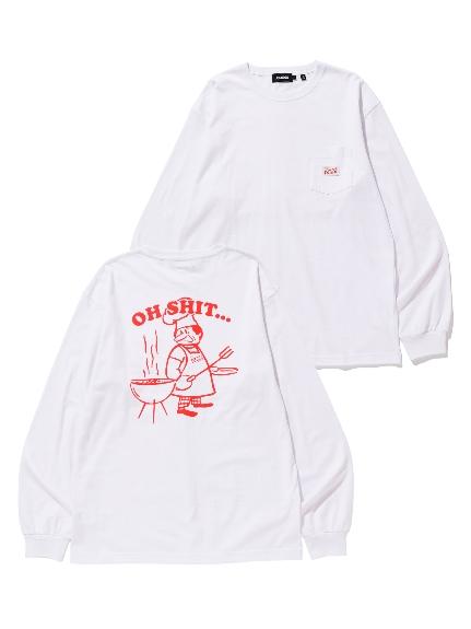 L/S POCKET TEE OH SHIT WHITE