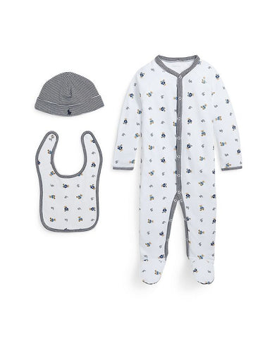 Polo Bear Cotton 3-Piece Gift Set Boys