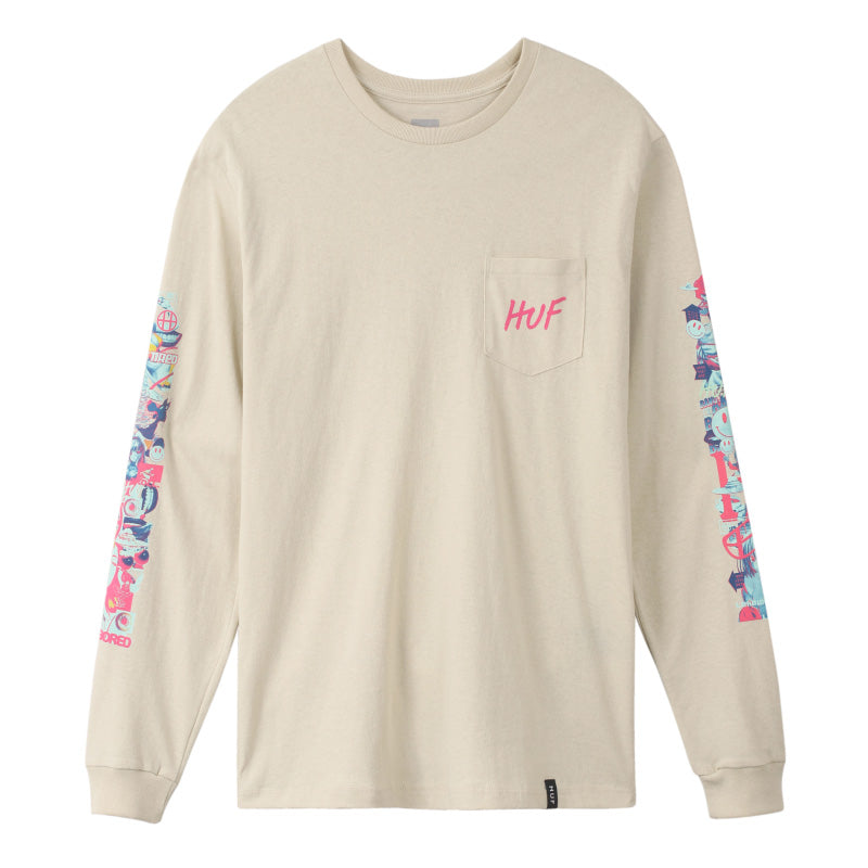 SHORT TERM L/S POCKET TEE OYSTER WHITE