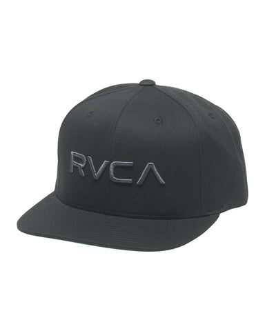 BOY'S RVCA TWILL SNAPBACK III HAT - black/charcoal