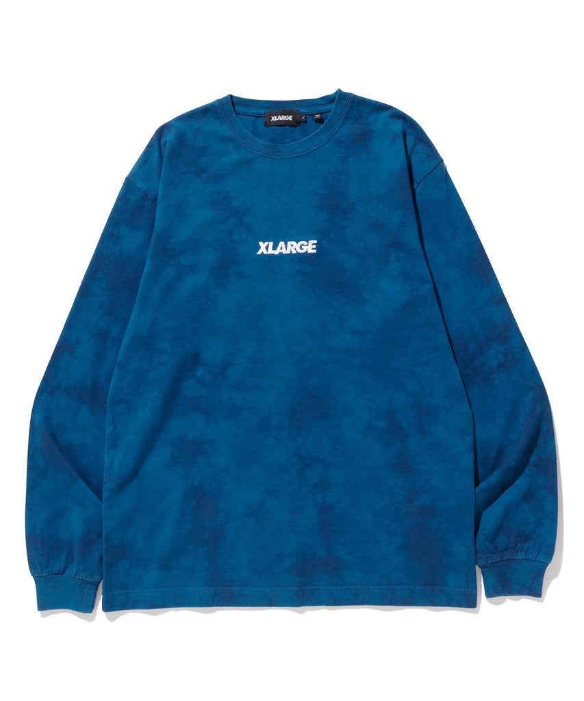 L/S TIEDYE TEE STANDARD LOGO BLUE