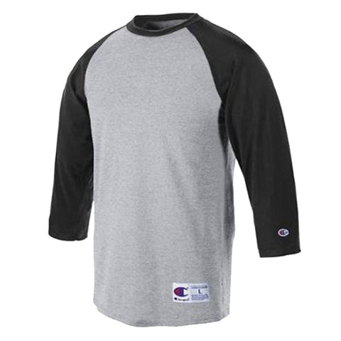 Mens 3/4 Sleeve Raglan Baseball Jersey T-Shirt Grey
