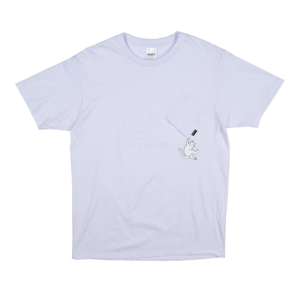Hang In There Nermal Pocket Tee White