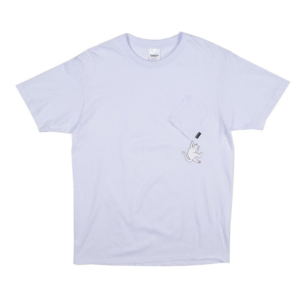 Hang In There Nermal Pocket Tee White
