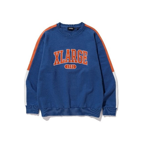 PANELED CREWNECK SWEAT  NAVY