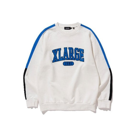 PANELED CREWNECK SWEAT  WHITE